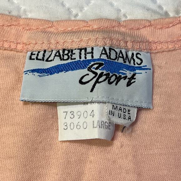 Elizabeth Adams Sport NEW VINTAGE Single Stitch Tee sz S Pastel Embroidery Shirt - Picture 7 of 9
